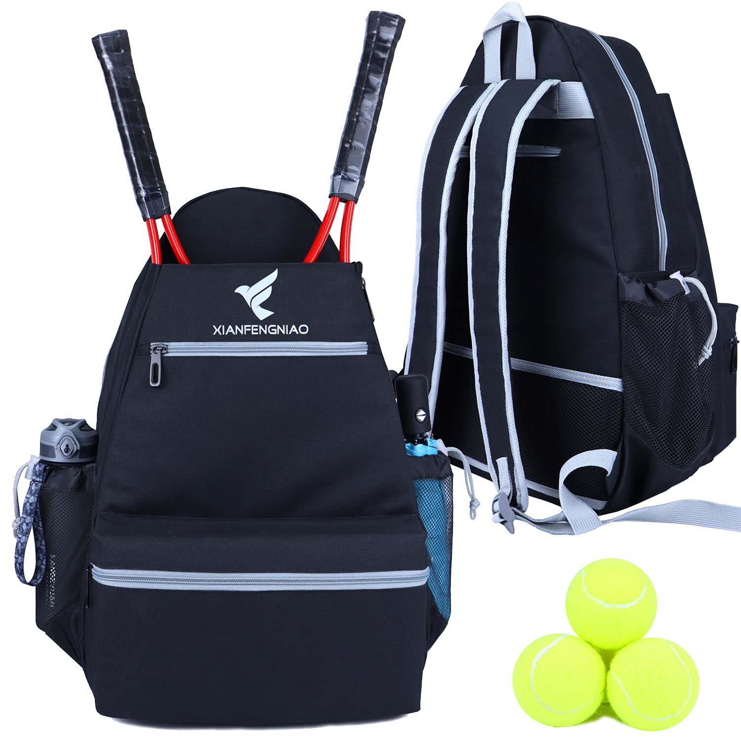 Premium Tennis Backpack for Women & Men - Large Durable Racket Bag Holds 2-4 Rackets, Balls & Accessories - Ideal for Tennis, Pickleball, Racquetball & Badminton - Perfect for Court, Training & Travel