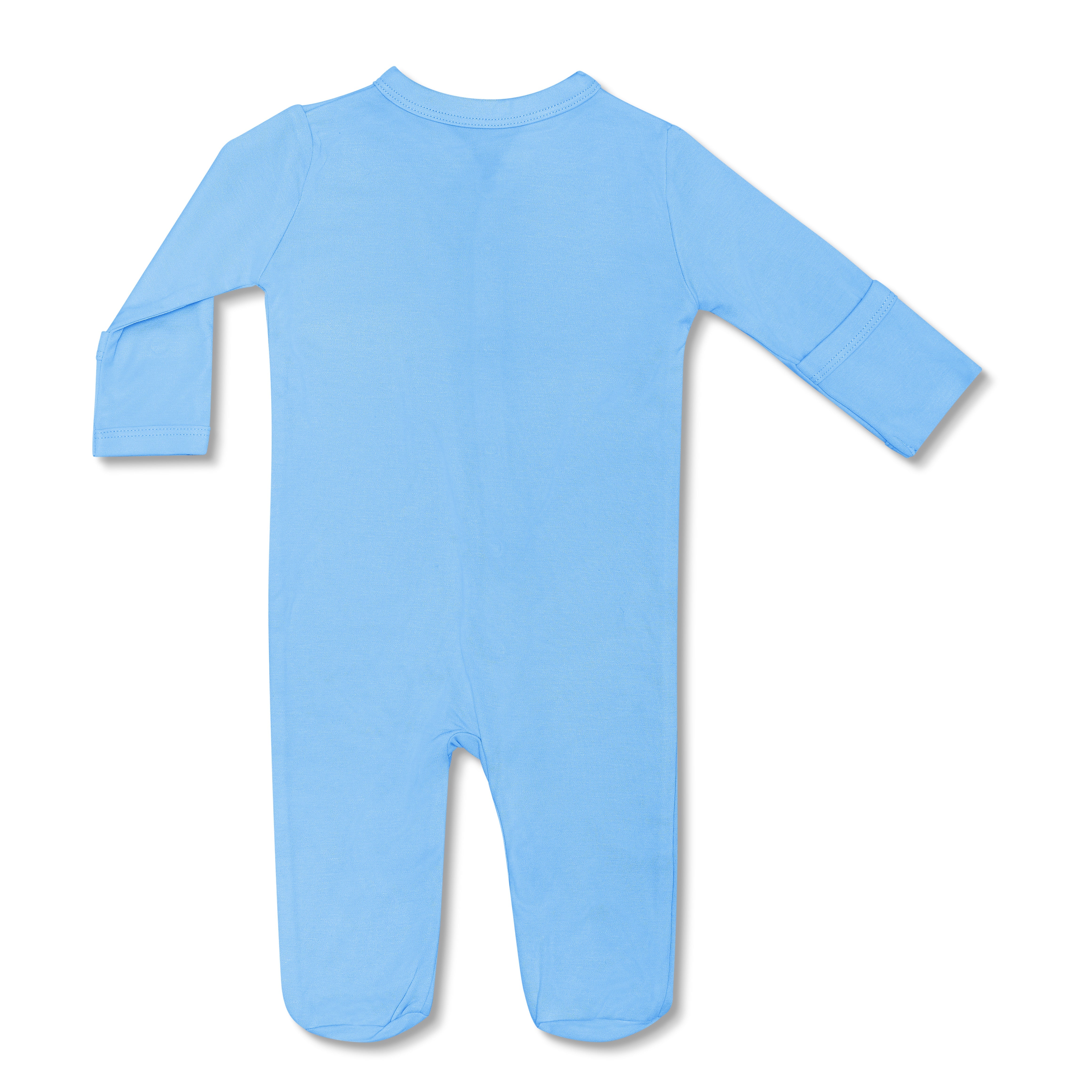Soft Bamboo Blend Footie Pajamas for Babies - Cozy & Breathable Baby Blue Sleepwear - Perfect for Nursery, Bedtime & Lounging