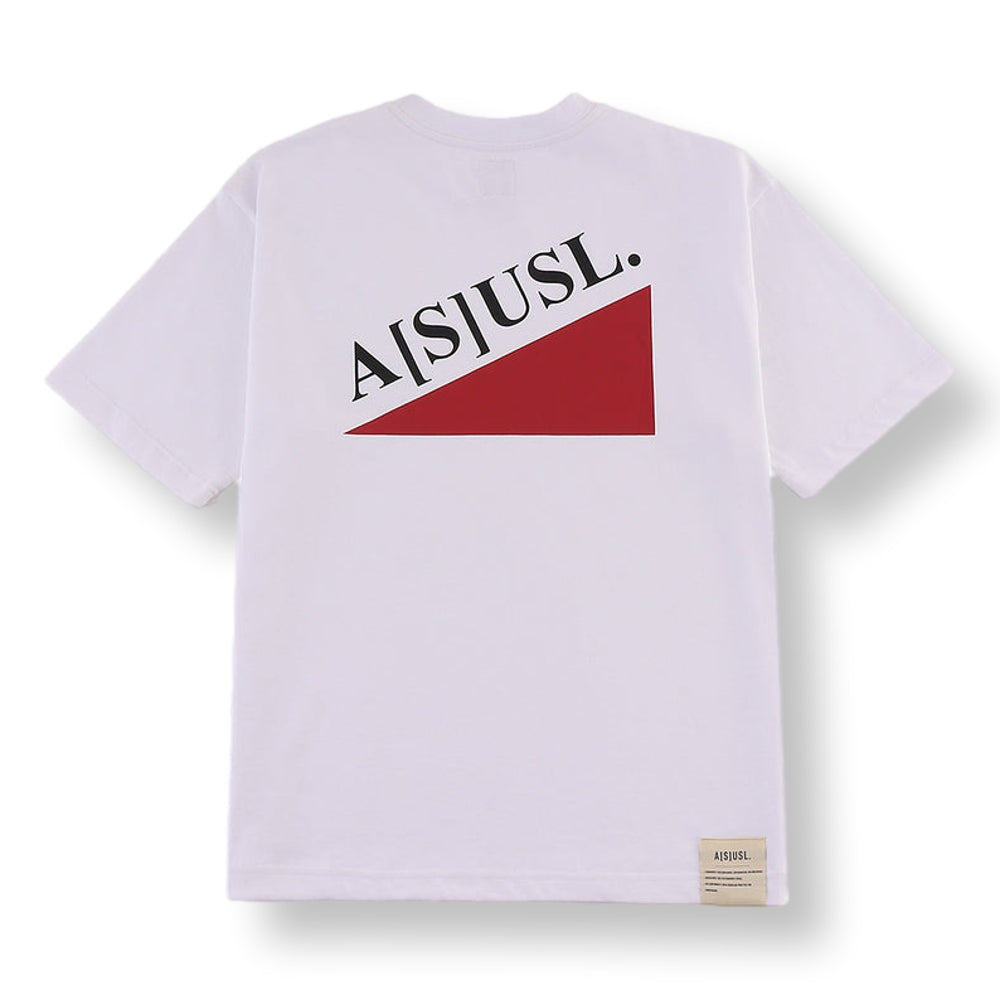 ASUSL Big Triangle Tee - White Cotton T-Shirt for Men & Women | Casual Streetwear, Graphic Print, Comfort Fit | Perfect for Everyday Wear, Outings & Fashion Statements