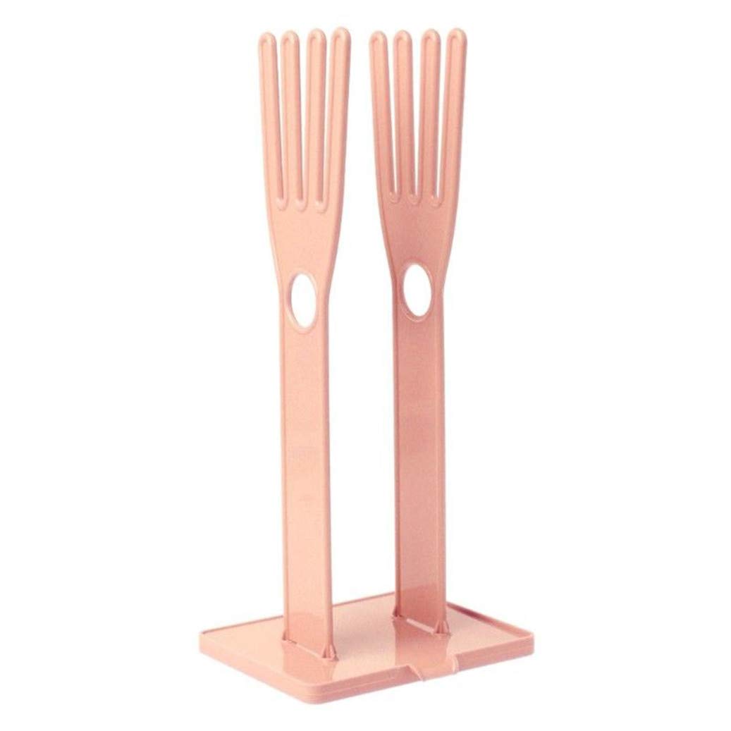 Heat-Resistant Kitchen Glove Holder - Non-Slip Rubber Drying Rack for Oven Mitts & Dish Towels - Space-Saving Sink Organizer Accessory (Pink) - Perfect for Kitchen, Laundry Room & Bathroom Storage