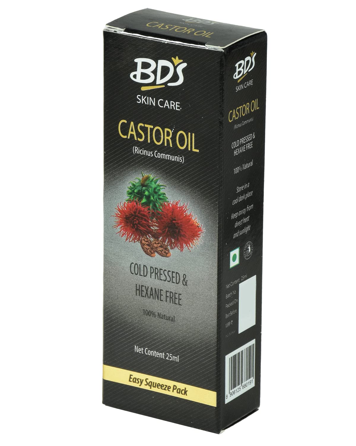 BD's Pure Castor Oil for Skin & Hair Care - 100% Natural, Cold Pressed (Pack of 5) | Promotes Hair Growth, Moisturizes Skin, Eyelash & Eyebrow Treatment | Perfect for DIY Beauty & Natural Remedies