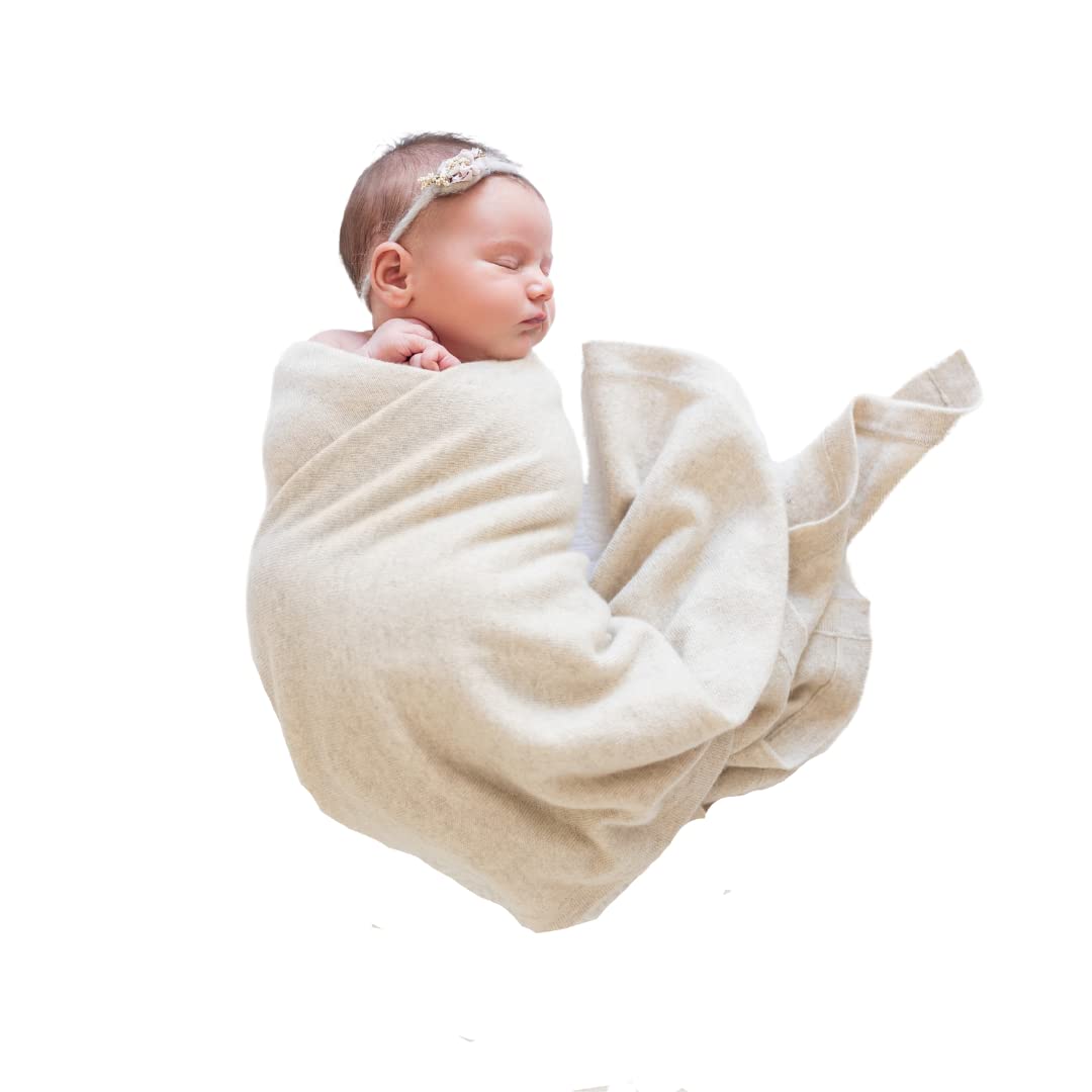 Premium 100% Cashmere Baby Blanket - Ultra Soft, Hypoallergenic & Cozy - Perfect Newborn Gift for Shower, Christening & Nursery - Luxury Organic Blanket for Infants & Toddlers