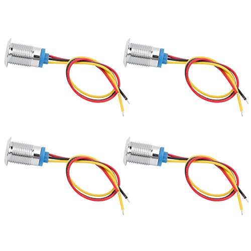Waterproof Mini Round Dual Color LED Light (Red & Yellow) for CNC Machine Tools, Access Control Switches, Car & Computer Modifications - Perfect for DIY Projects, Automotive Lighting, and Industrial Equipment Upgrades