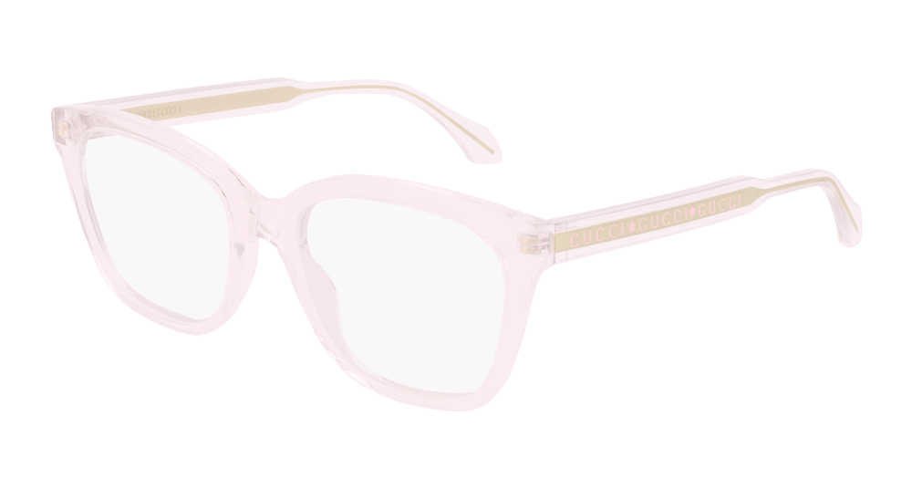 Gucci GG0566ON Clear Pink Eyeglasses Frames for Women - Lightweight Acetate Optical Glasses & Reading Glasses Frames - Perfect for Work, Reading, and Everyday Fashion