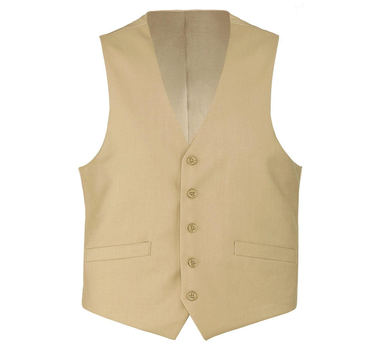 Alessandro Vitello by Renoir Men's Tan Wool Suit Vest - Regular Fit Waistcoat for Formal Wear & Business Attire - Perfect for Weddings, Office & Special Occasions