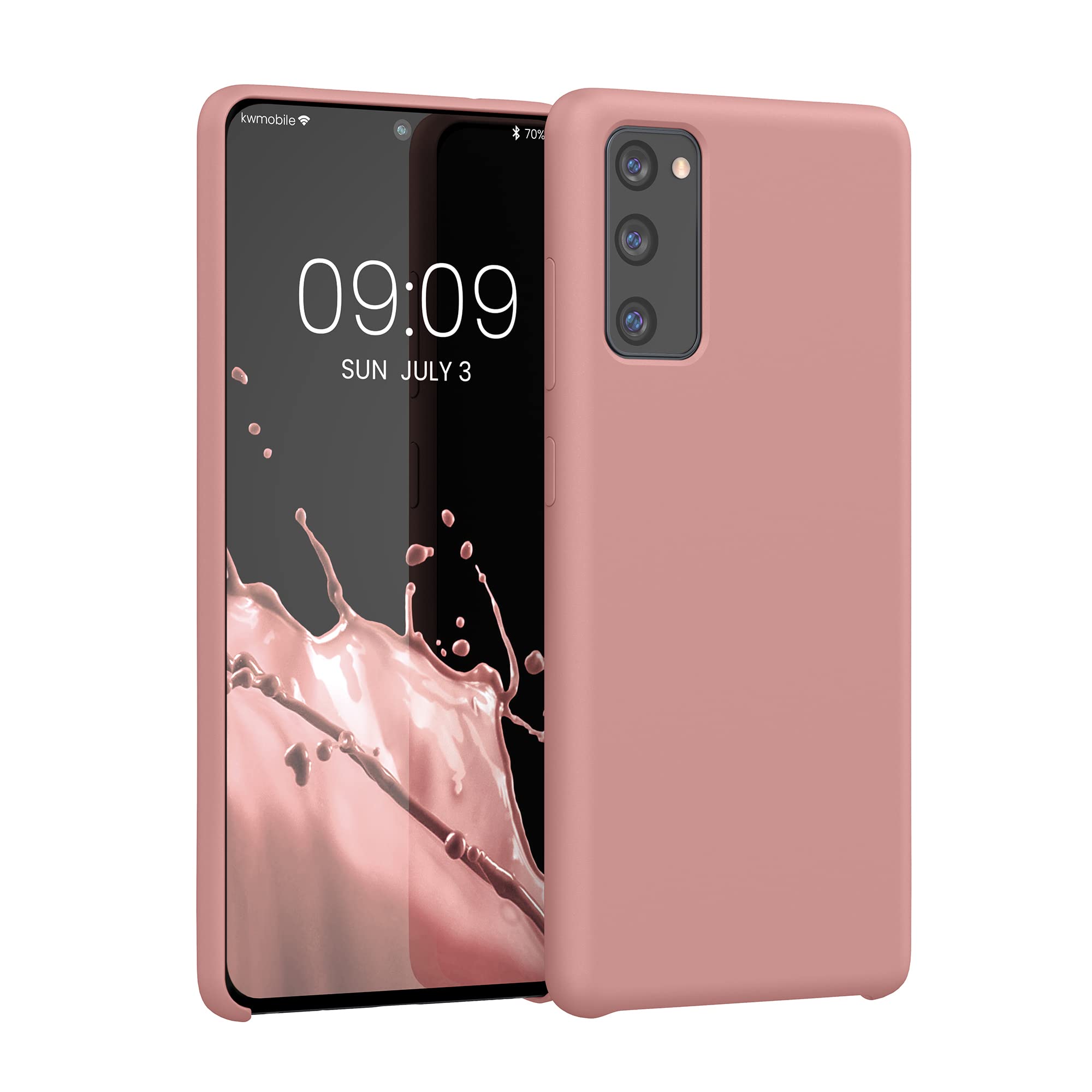 kwmobile Slim TPU Silicone Case for Samsung Galaxy S20 FE - Soft Protective Phone Cover in Winter Rose - Perfect for Everyday Use & Drop Protection