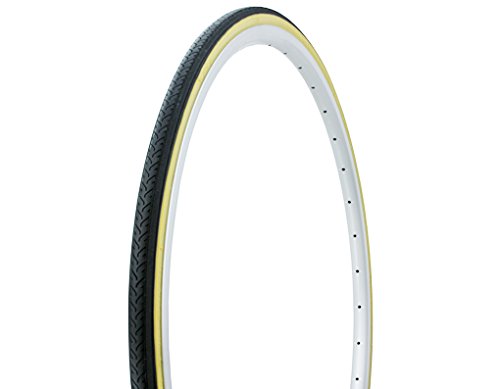 Duro 700x25c Lowrider Bike Tires - Black/Gum Sidewall HF-187 for Urban Commuting & Vintage Bicycle Restoration