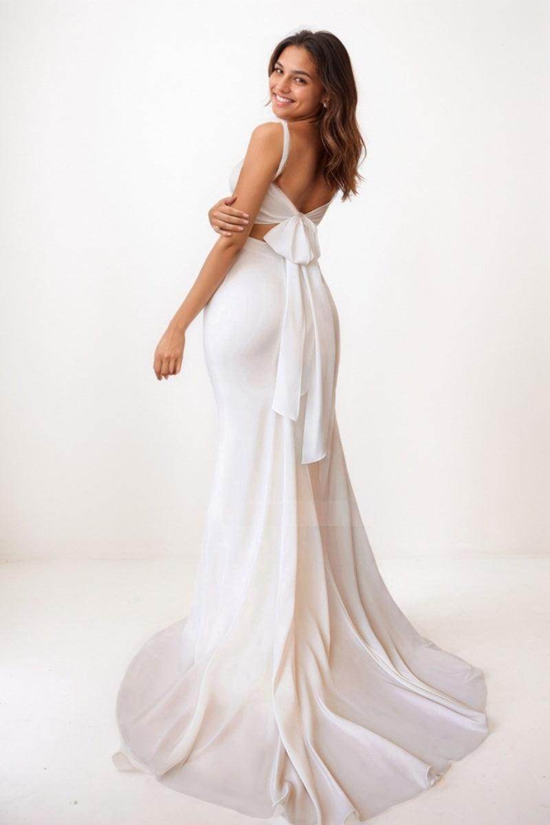 Elegant Mermaid Sweep Train Chiffon Prom Dress CS0719 for Homecoming, Formal Dances & Special Occasions