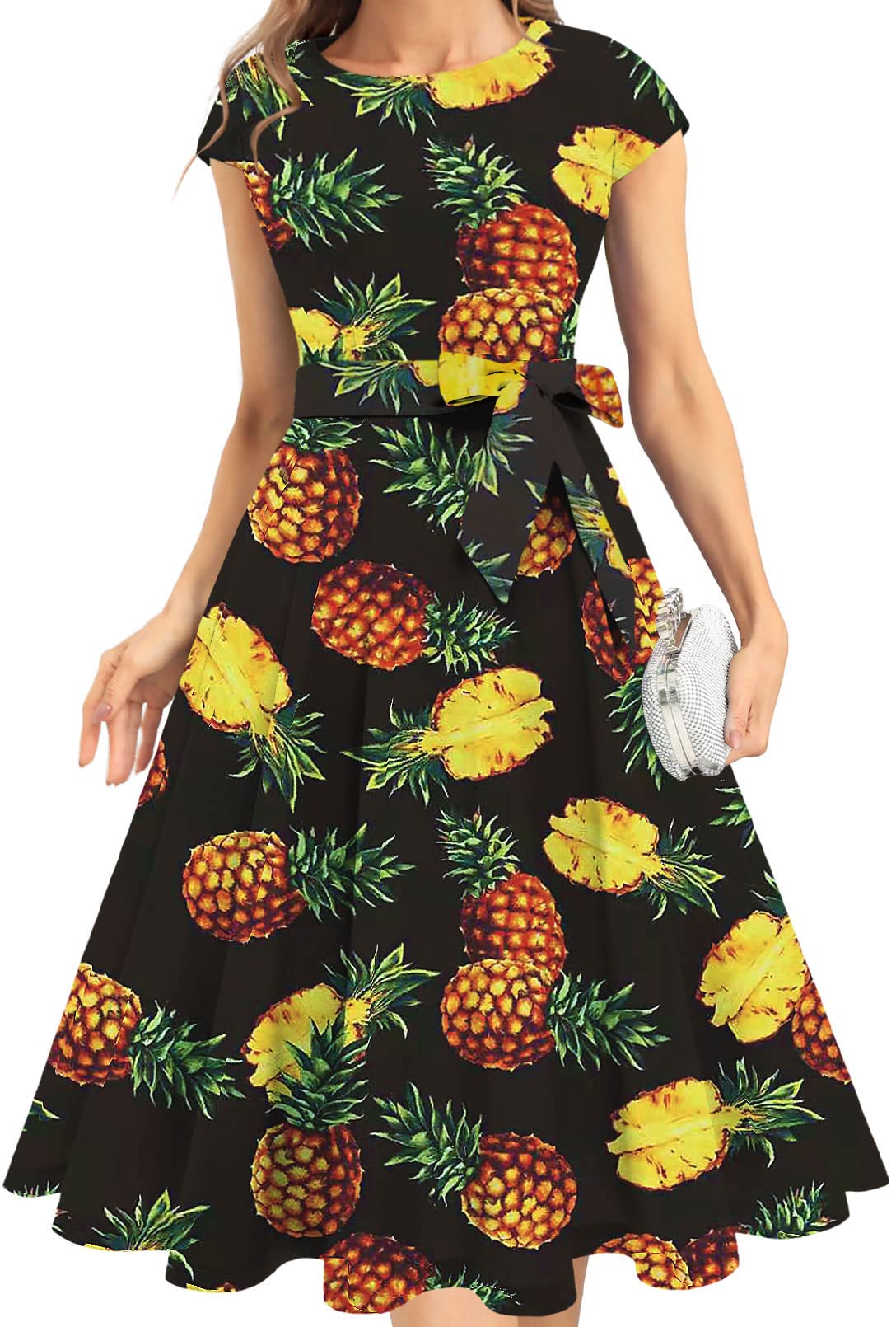 Elegant Women's Cocktail Dresses 2022 - Vintage A-Line Swing Dress with Round Neck for Wedding Guest, Fall Party & Casual Tea Party | Perfect for Evening Events, Bridal Showers & Special Occasions