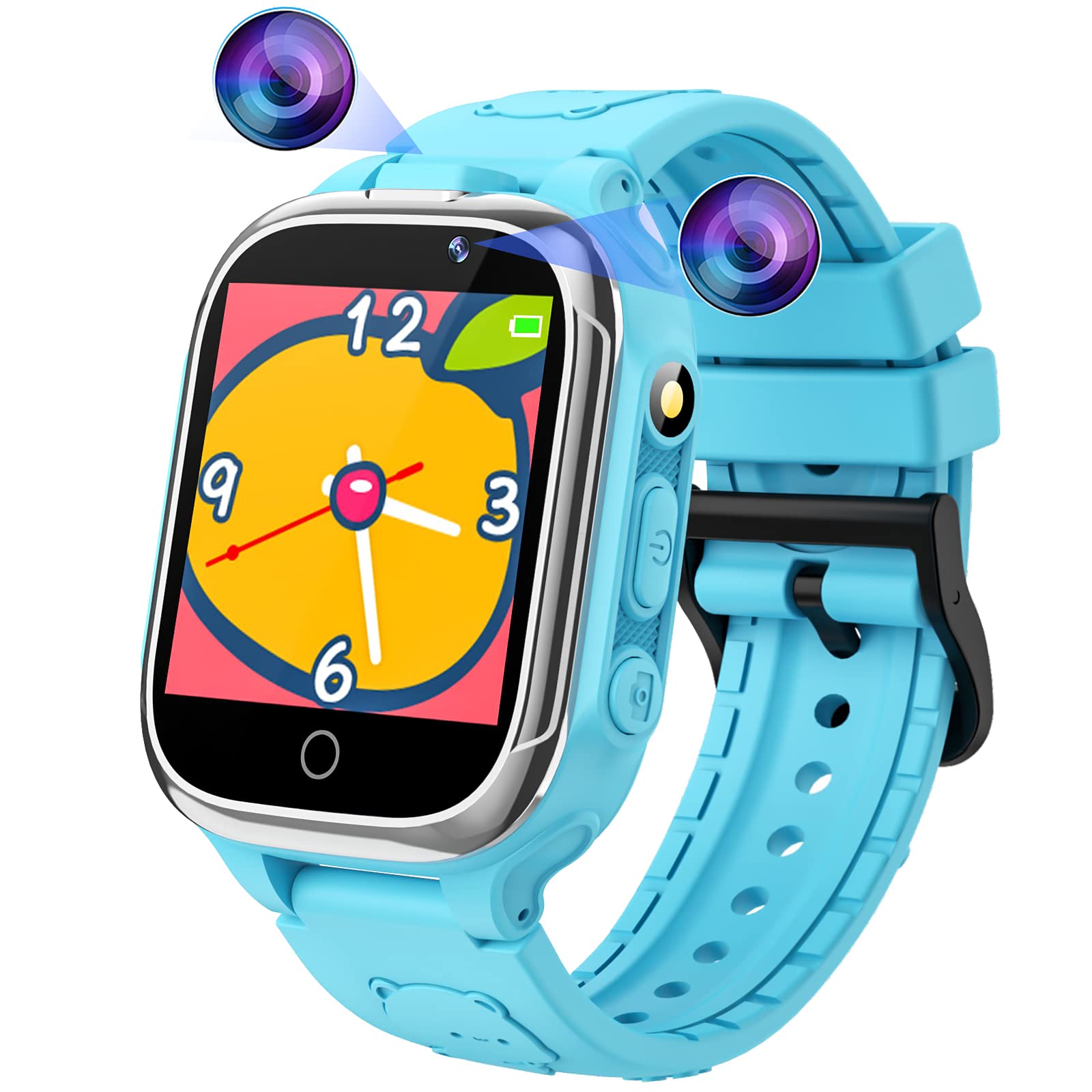 Smart Watch for Kids with 24 Puzzle Games, Dual Cameras & Pedometer - 1.54
