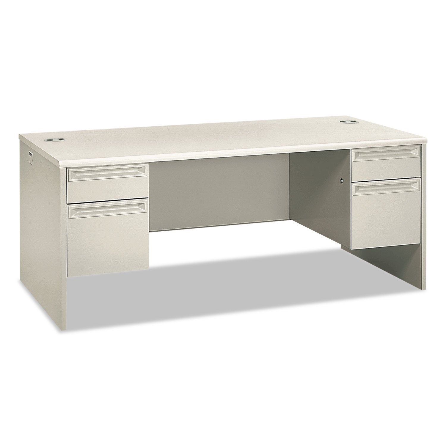 38000 Series Double Pedestal Desk - 72W x 36D x 30H, Silver Mesh/Light Gray - Modern Office Desk for Home & Business Workspaces