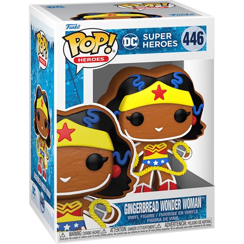 DC Heroes Holiday Pop! Vinyl Figure - Gingerbread Wonder Woman Collectible [446] - Perfect for Christmas Decorations, Superhero Gifts & Pop Culture Collections