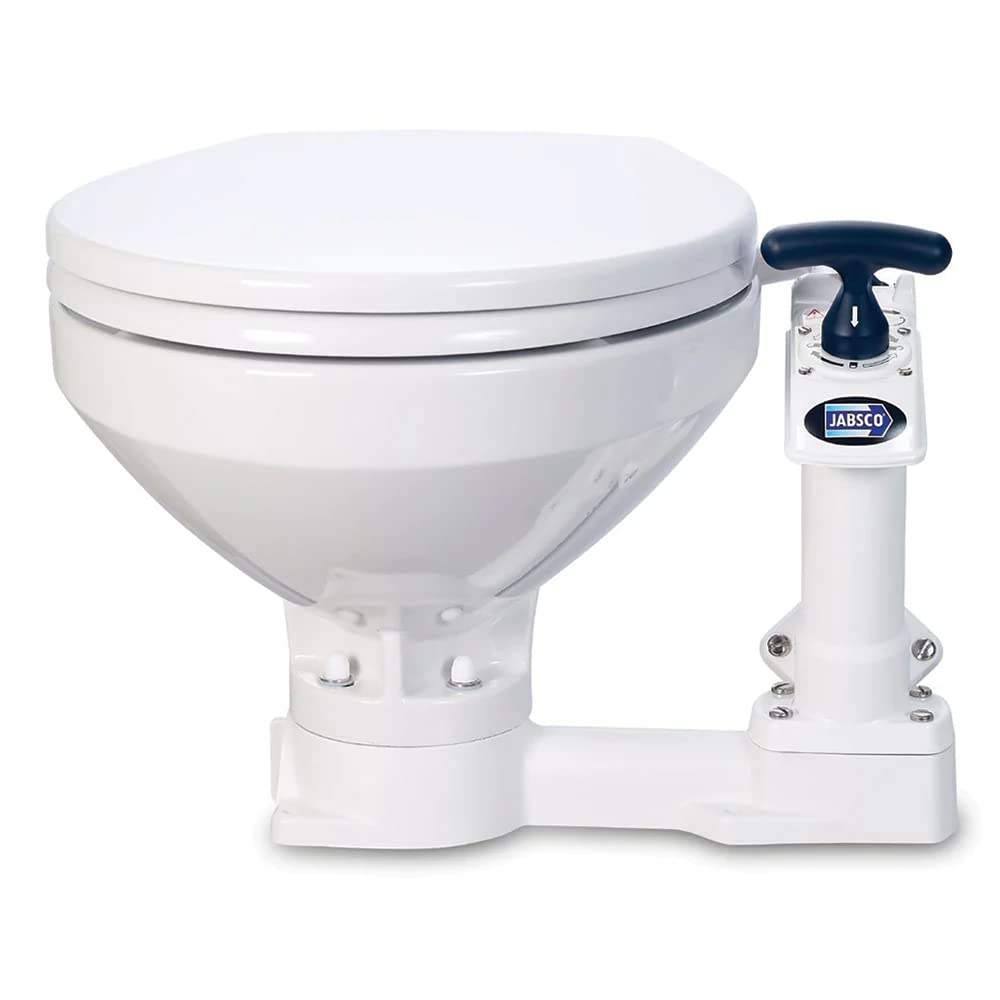 Jabsco Twist n' Lock Manual Marine Toilet - Portable Boat Toilet for Boats, Yachts & RVs | Durable & Easy-to-Use Marine Head for Camping, Fishing & Offshore Adventures