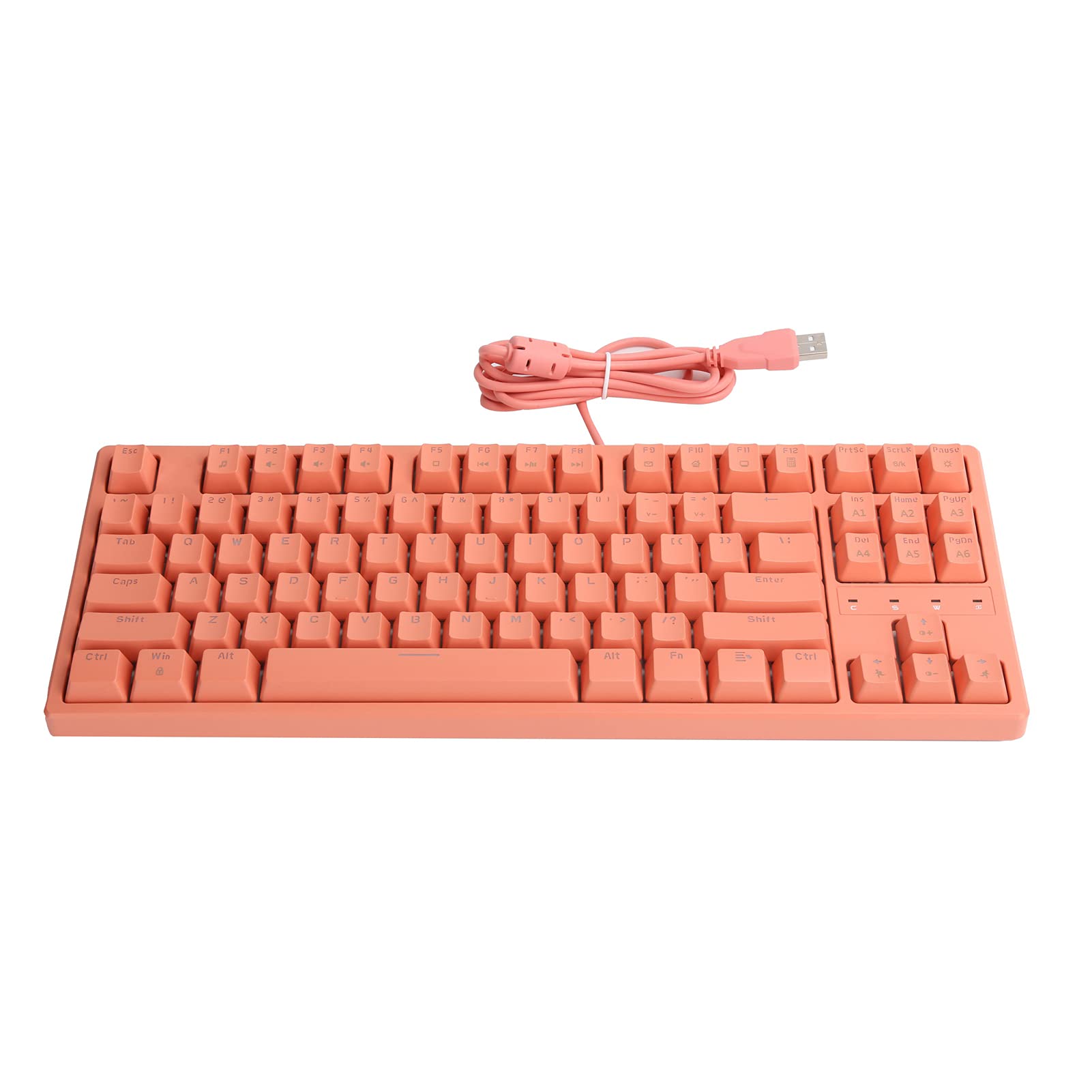 Archuu STK130 87-Key Wired Mechanical Gaming Keyboard with RGB Backlight - Red Switch for Fast Response | Perfect for PC Gaming, Office Work & Typing (Pink-Red Switch)