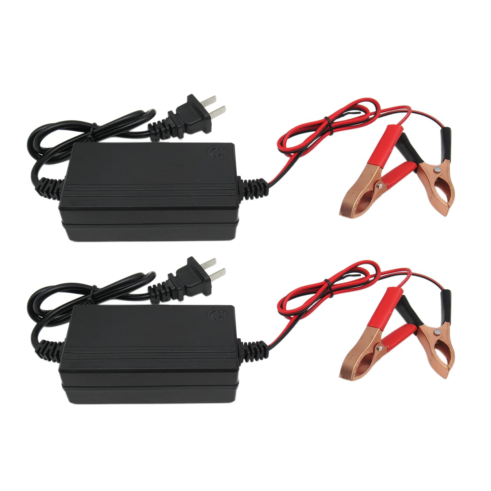 2PCS 12V 1.2A Smart Battery Charger & Maintainer - Automatic Trickle Charger for Car, Motorcycle, Lawn Mower, ATV, Boat - Perfect for Winter Storage & Long-Term Vehicle Maintenance