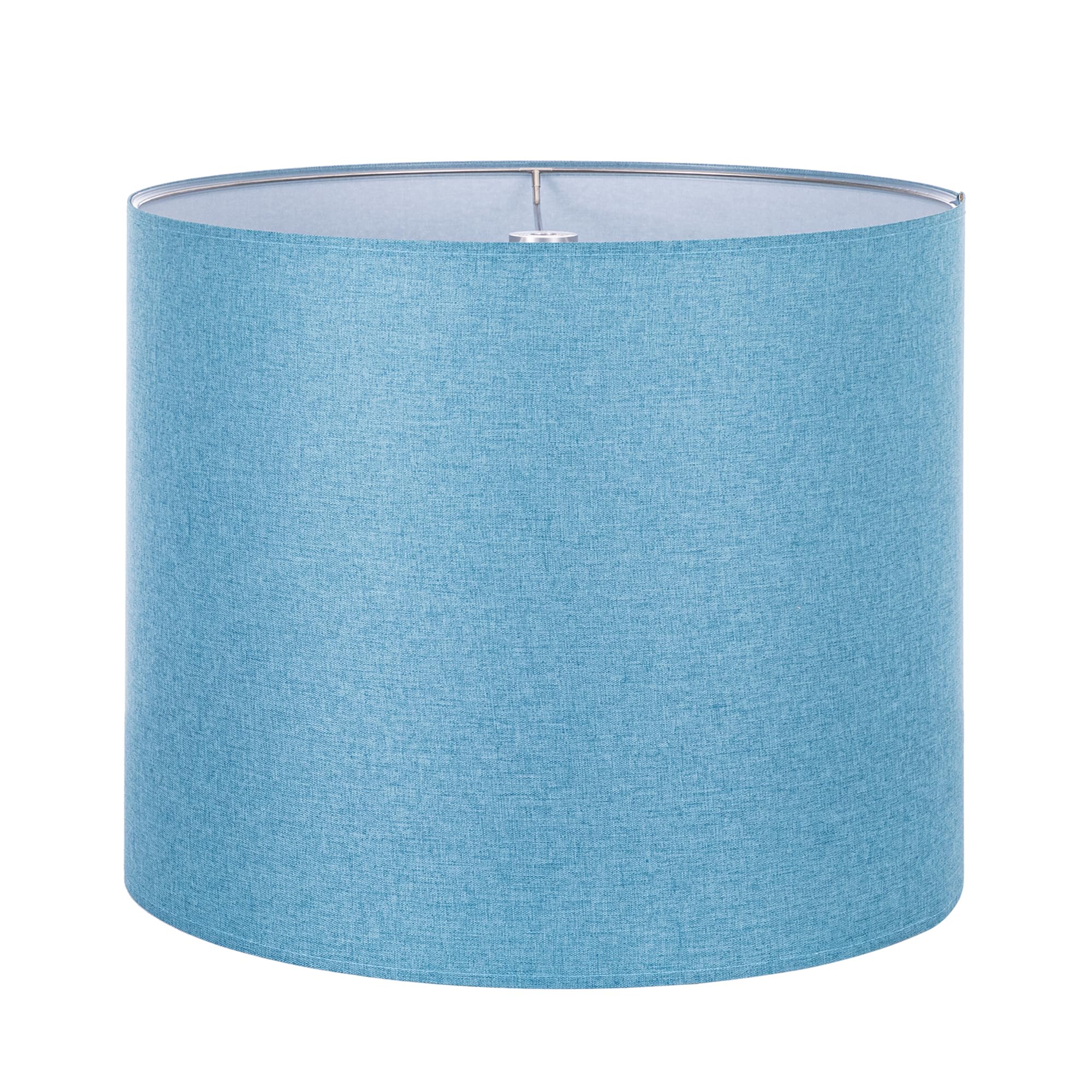 Wellmet 14x14x11 Inch DIY Fabric Drum Lampshade - Classic Modern Spider Fitter Table Lamp Shade for Bedroom, Living Room, Office - Blue Lampshade for Table Lamp, Bedside Lamp & Floor Lamp - Perfect for Home Decor & Ambient Lighting