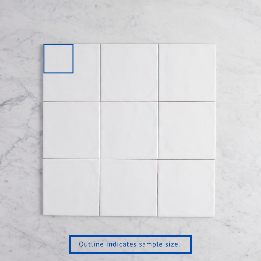 Newport Matte Large Square White Ceramic Tile Sample - Perfect for Kitchen Backsplash, Bathroom Walls & Flooring