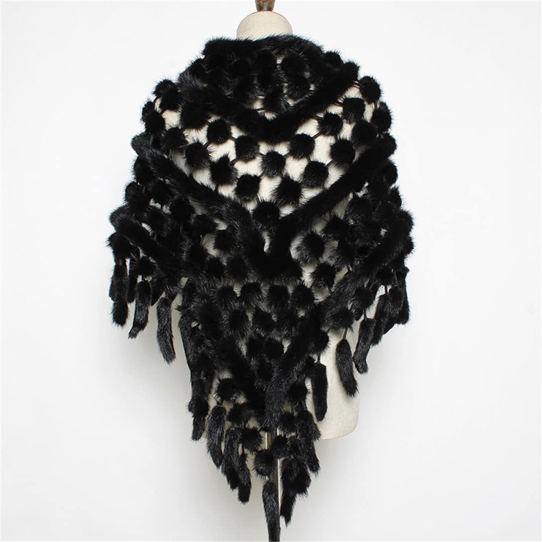 Luxury Women's Mink Fur Shawl Cape - Handmade Winter Scarf Wrap, Soft Black Mink Fur Coat for Outdoor & Evening Wear - Perfect for Weddings, Parties & Cold Weather Fashion