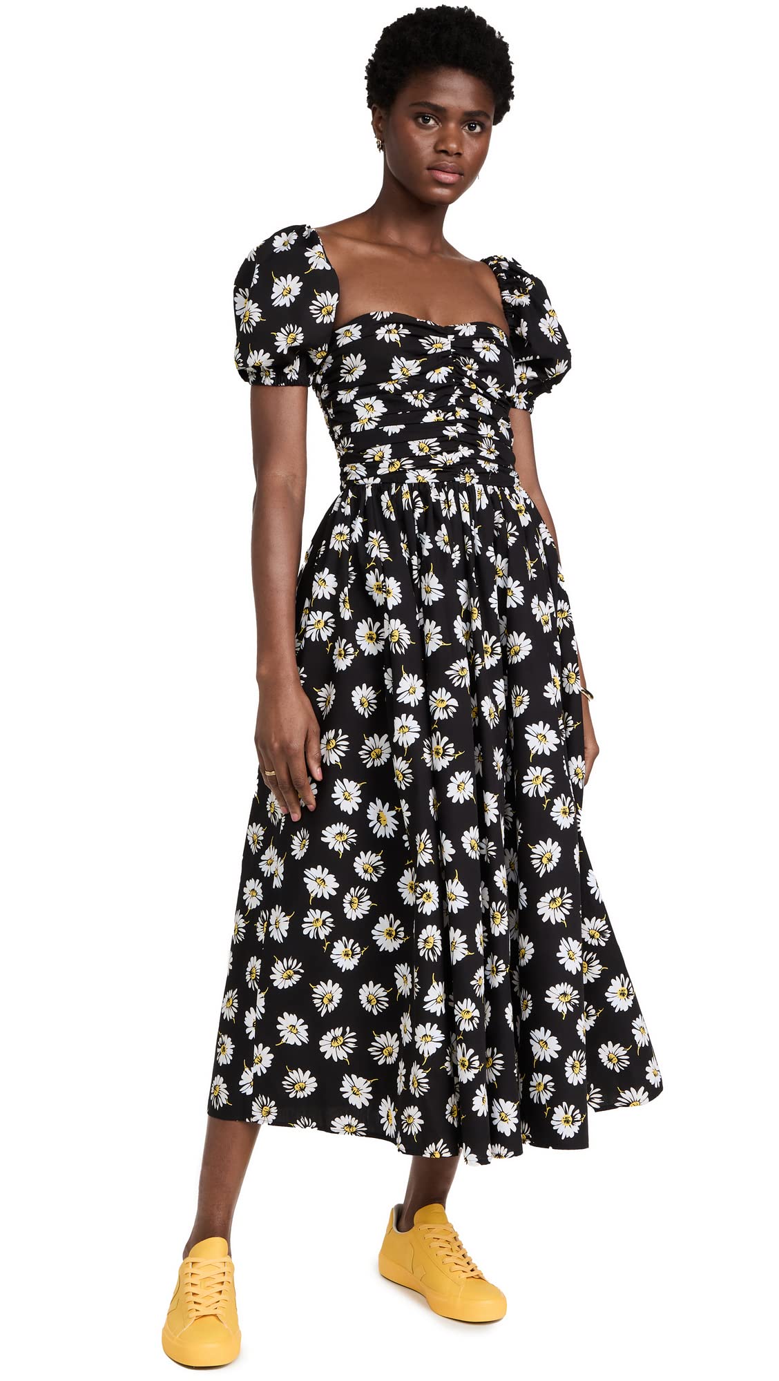 MSGM Women's Floral Daisy Print Silk Maxi Dress - Elegant Summer Beach Wedding Party Gown for Women