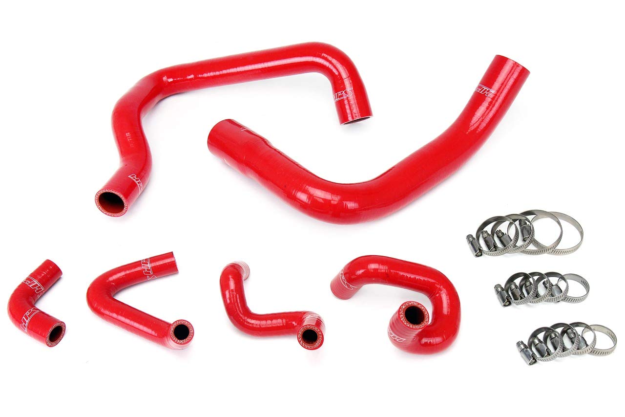 HPS 57-1010-RED Red Silicone Radiator Coolant Hose & Heater Hose Kit - High Performance Cooling System Upgrade for Cars, Trucks & SUVs - Perfect for Engine Protection & Temperature Regulation