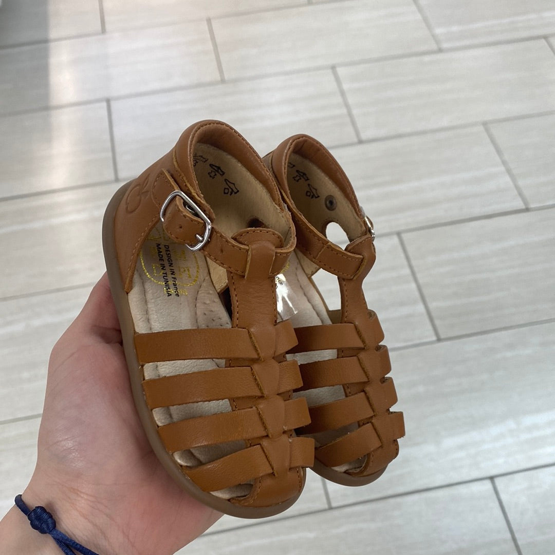 Pom D'Api Camel Gladiator Baby Sandals - Soft Leather First Walkers for Boys & Girls | Perfect for Beach, Park & Summer Outings