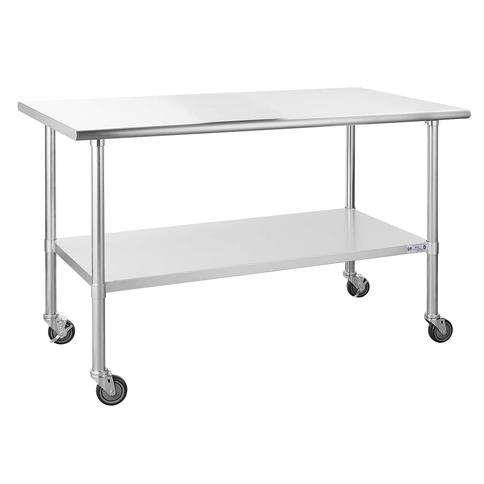 Commercial Stainless Steel Work Table 30x60 Inches - NSF Certified Heavy Duty Prep Table with Undershelf, Caster Wheels & Galvanized Legs for Restaurant, Kitchen, Hotel, Home Use - Perfect for Food Prep, Cooking & Commercial Workspaces
