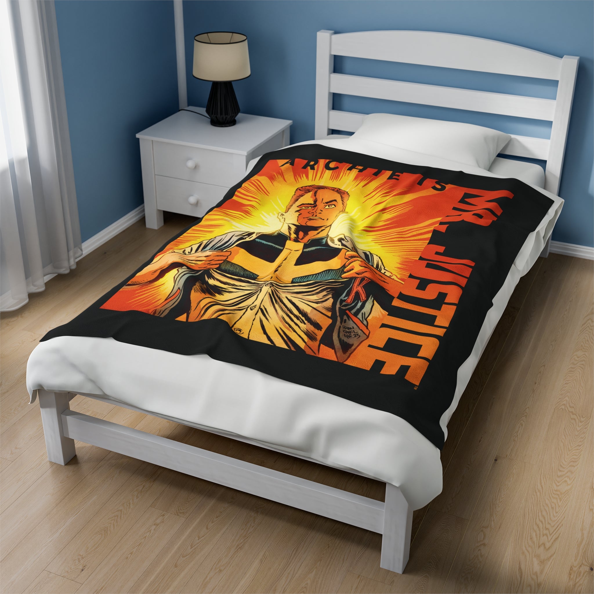 Archie Mr. Justice Sunburst Velveteen Plush Blanket - Soft & Cozy Throw (Small/Medium/Large) - Perfect for Bed, Sofa & Gift Giving