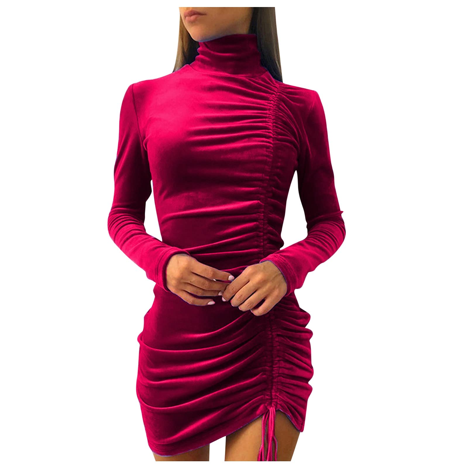 Elegant Women's Long Sleeve Party Dress - Sexy Midi Skirt Formal Gown for Beach Wedding, Evening Cocktail & Special Occasions
