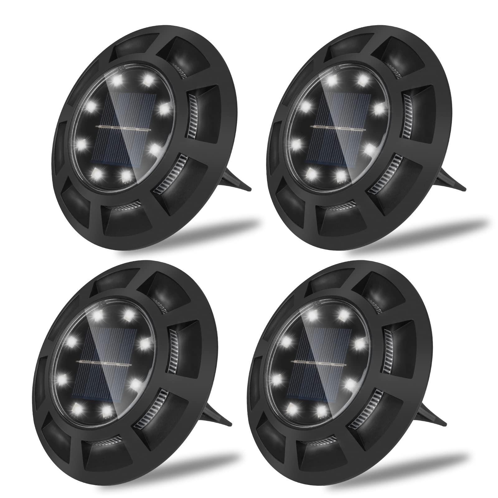 Solar Garden Lights 4 Pack - Waterproof LED Landscape Lights for Pathway, Yard & Patio (Cold White) - Perfect for Outdoor Decor