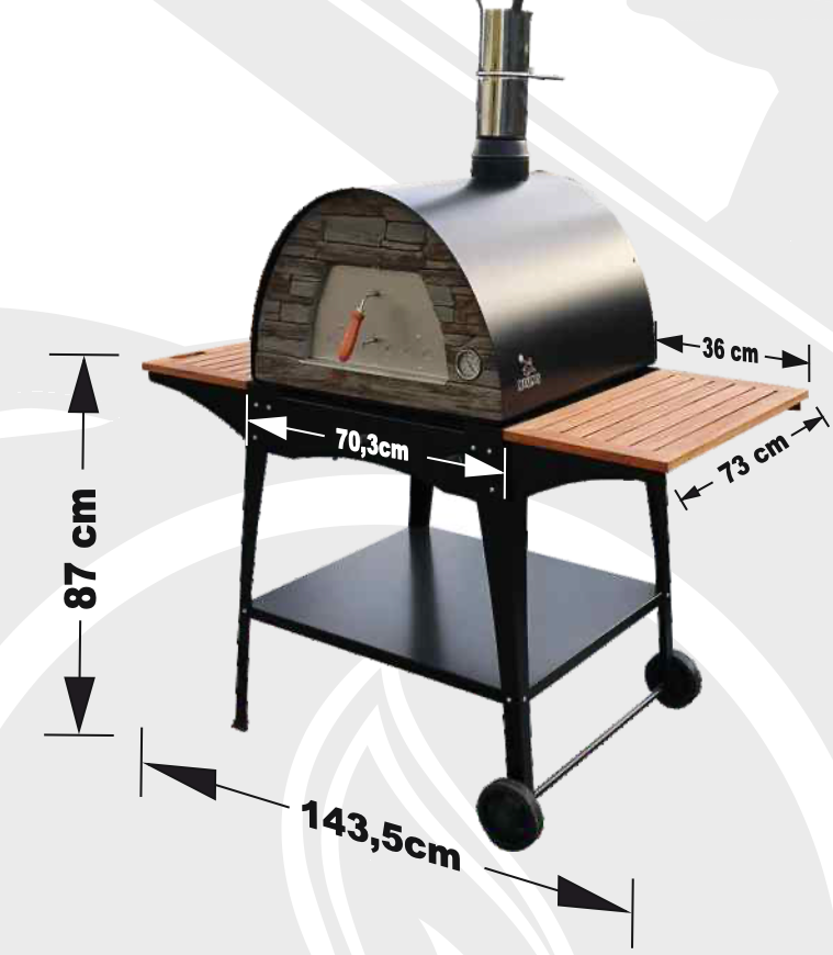 Maximus Arena Mobile Pizza Oven Stand - Portable Outdoor Pizza Oven Cart with Wheels for Backyard, Camping & Tailgating Parties