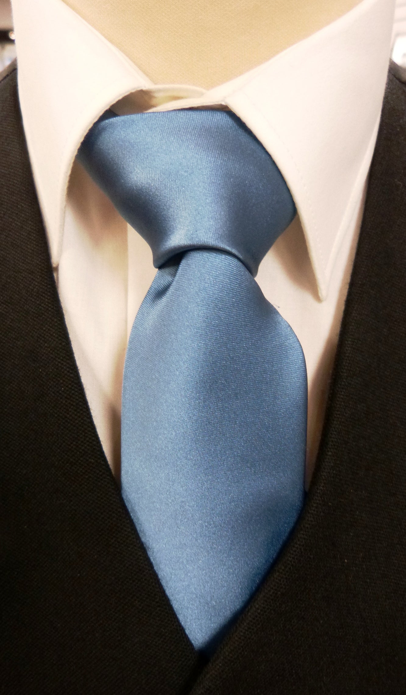 Men's Air Force Blue Satin Tie - Elegant Formal Necktie for Weddings, Business & Special Occasions