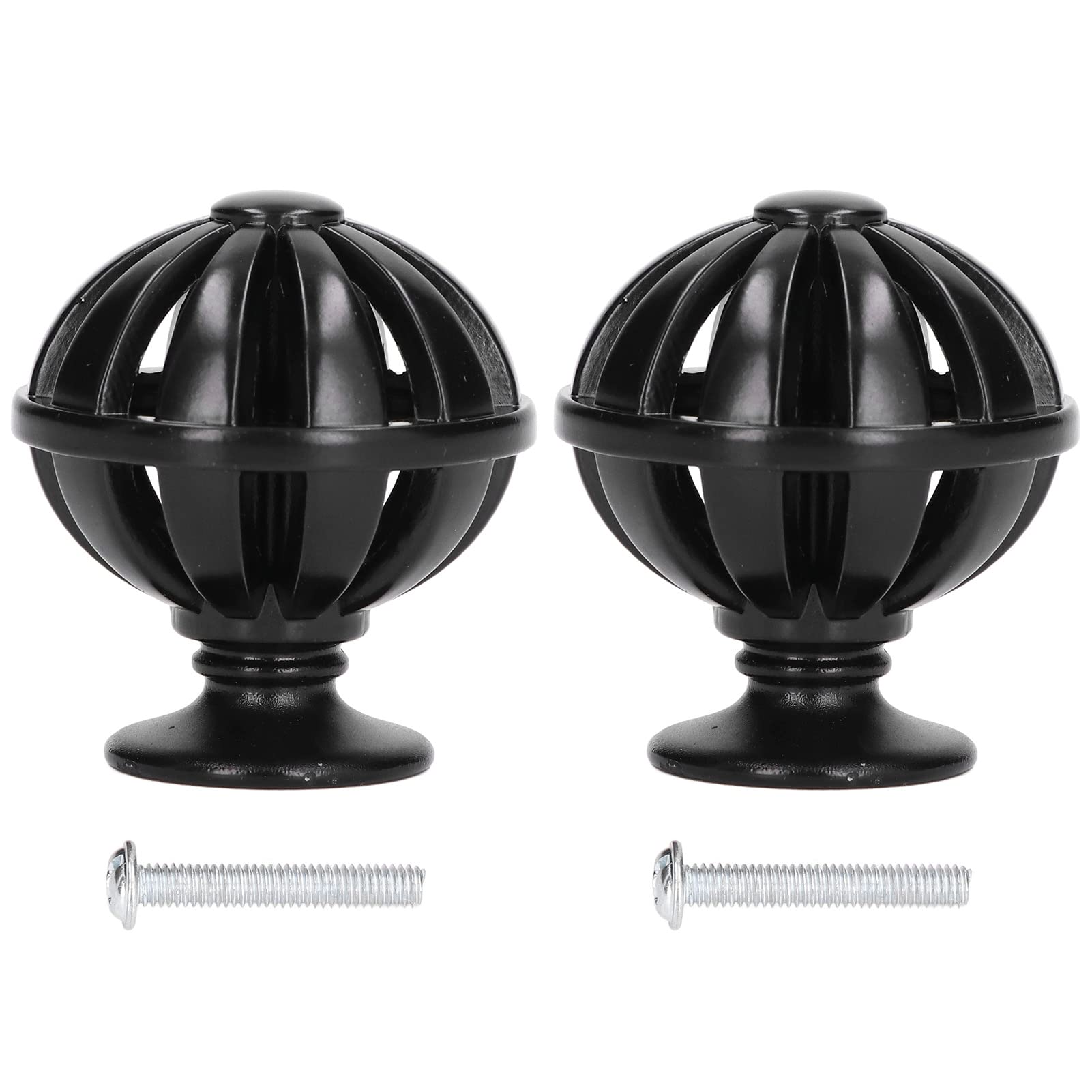 BuyWeek 2-Pack Birdcage Hollow Cabinet Knobs - Zinc Alloy Drawer Pulls for Wardrobe, Closet & Furniture - Elegant Black Home Decor Hardware - Perfect for Bedroom, Bathroom & Kitchen Cabinets