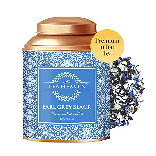 Premium Earl Grey Black Tea Loose Leaf - 50g (1.7 oz) | Indian Bergamot & Blue Cornflower Blend | Perfect for Afternoon Tea, Gifts & Relaxation
