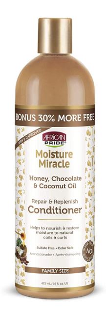 AFRICAN PRIDE Moisture Miracle Leave-In Conditioner - 12 oz for Dry, Damaged & Curly Hair - Hydrating & Repairing Hair Treatment for Daily Use at Home or Salon
