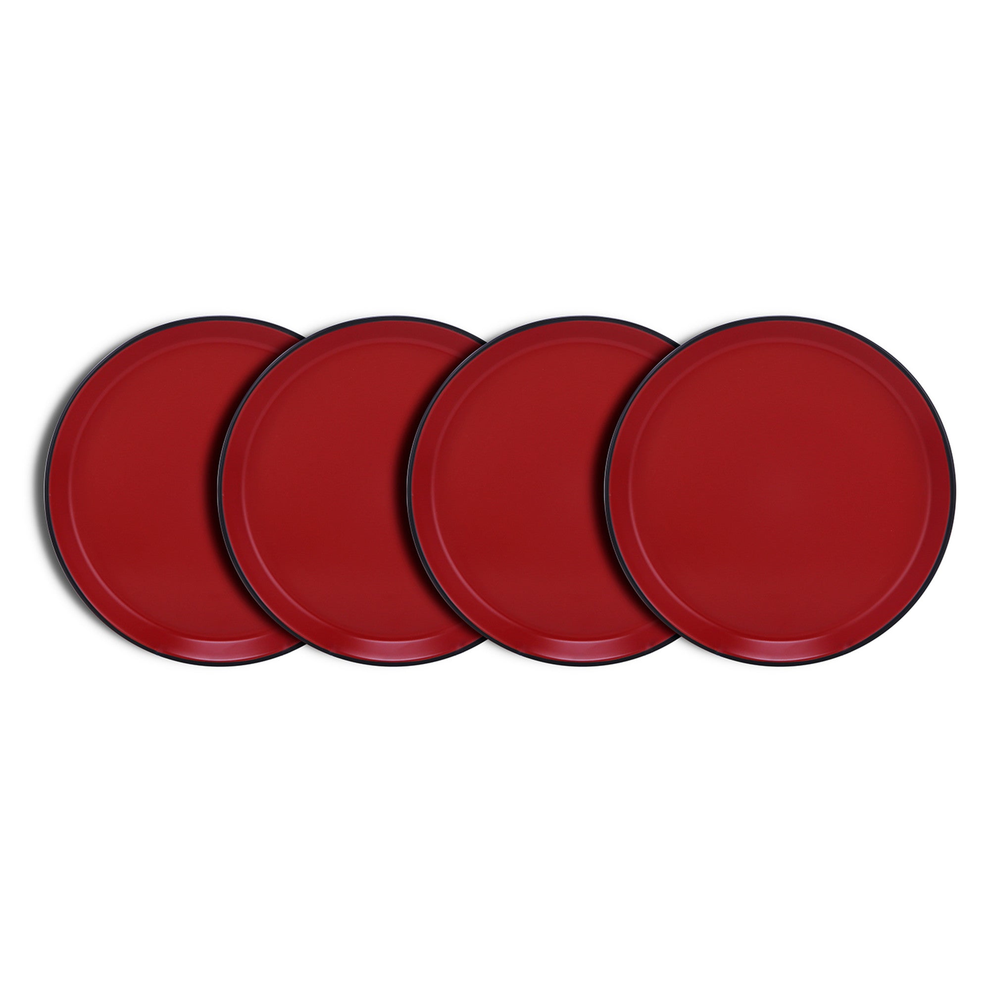 Albie Stoneware Salad Plate - Red and Black Ceramic Dinnerware for Restaurants, Home Dining & Party Serving | Durable & Stylish Dish Set for Everyday Meals & Special Occasions