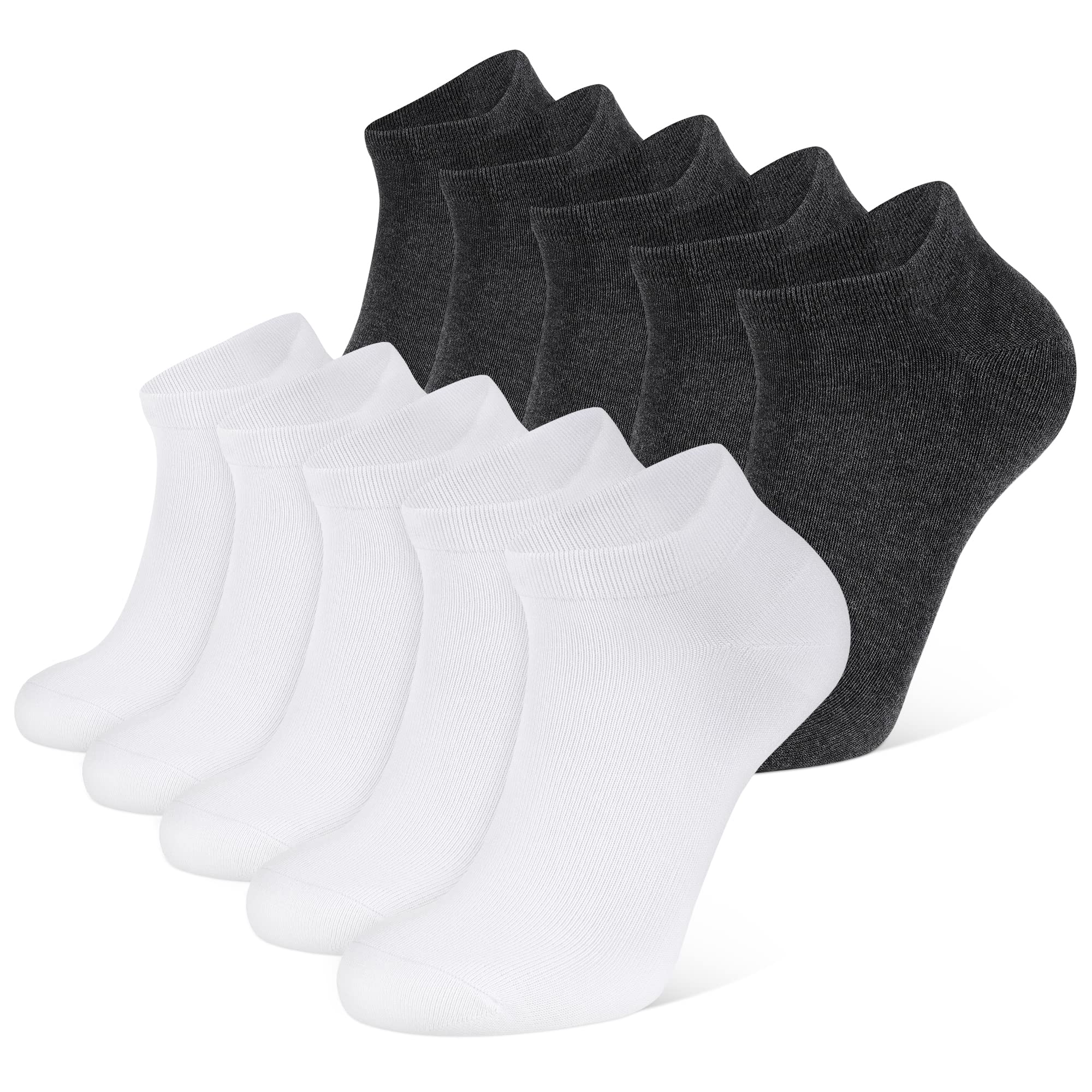 Closemate 10 Pairs Ankle Trainer Sports Socks for Men & Women - Breathable Cotton Low Cut Athletic Socks for Running, Gym Workouts & Daily Wear