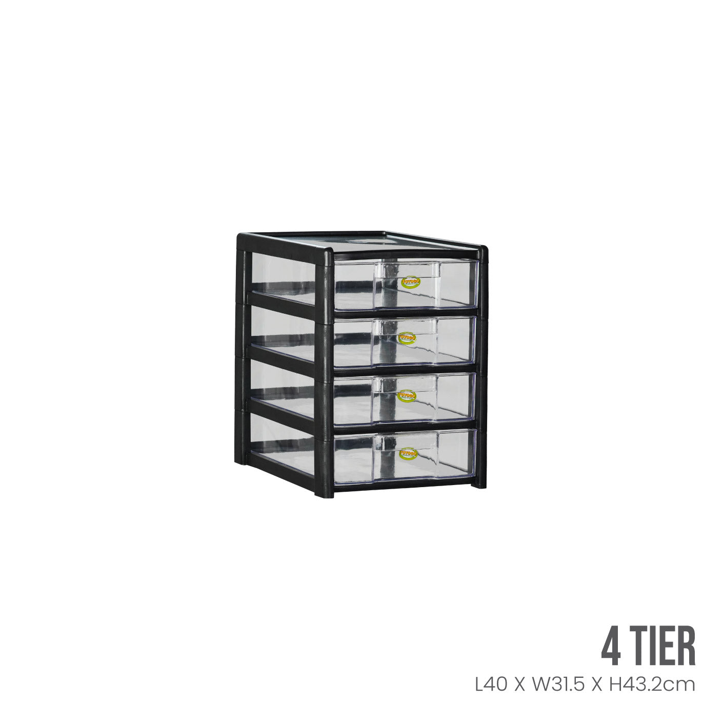 4-Tier Plastic Storage Drawer Organizer with Wheels - Stackable File Cabinet for Office, Home & Classroom (Black, 701 4) - Perfect for Organizing Documents, Crafts & School Supplies