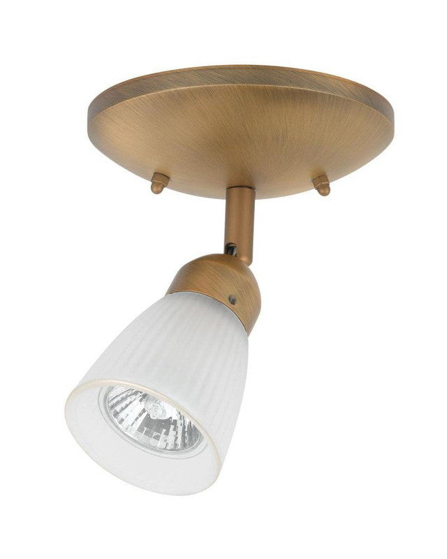 Globe Lighting 5772001 Antique Brass Monopoint Flush Mount Ceiling Light Fixture - Perfect for Bedroom, Living Room, or Hallway Lighting