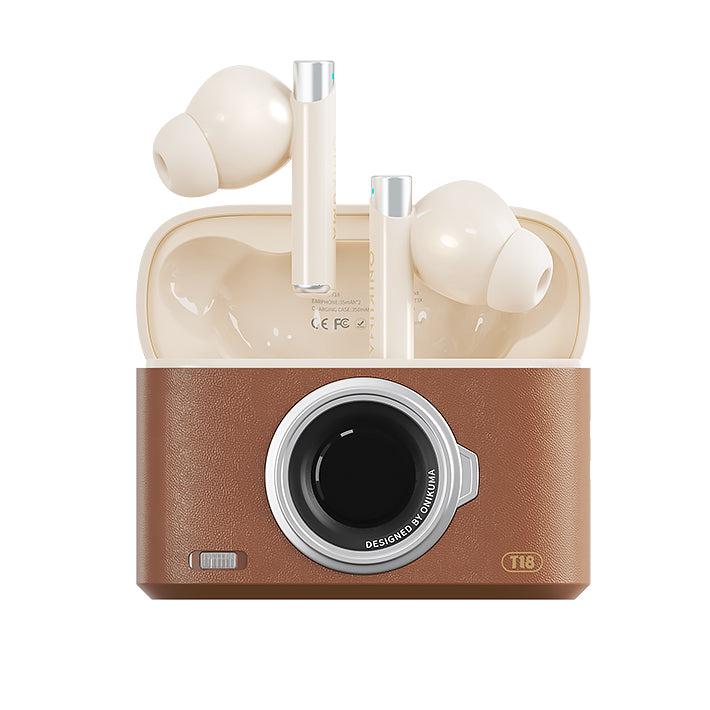 ONIKUMA T18 Wireless Bluetooth Earbuds - Retro Style Sports & Gaming Headphones with Noise Cancellation for Running, Workouts, and Mobile Gaming