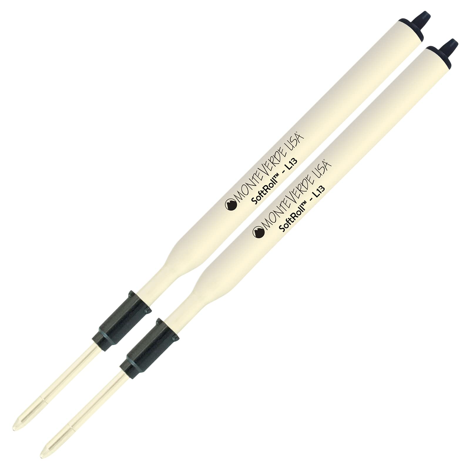 MONTEVERDE Soft Roll Ballpoint Refill for Lamy Ballpoint Pens - Black Ink, 2-Pack (L132BK) - Smooth Writing for Office, School & Everyday Use