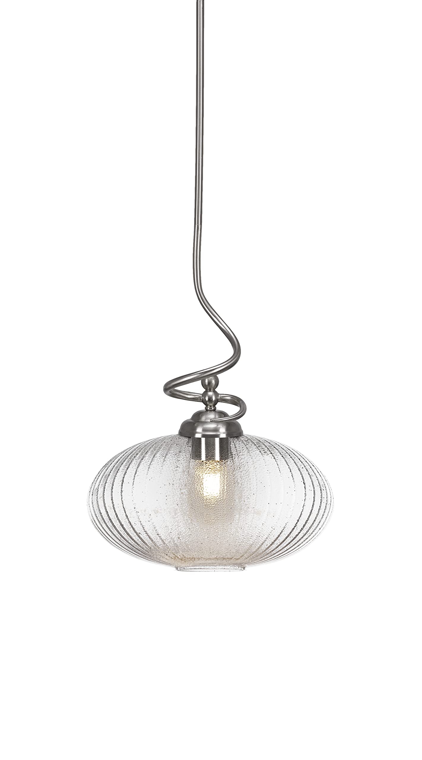 Toltec Lighting Capri 1-Light Brushed Nickel Pendant Light Fixture (900-BN-4658) - Perfect for Kitchen Island, Dining Room, or Entryway Lighting