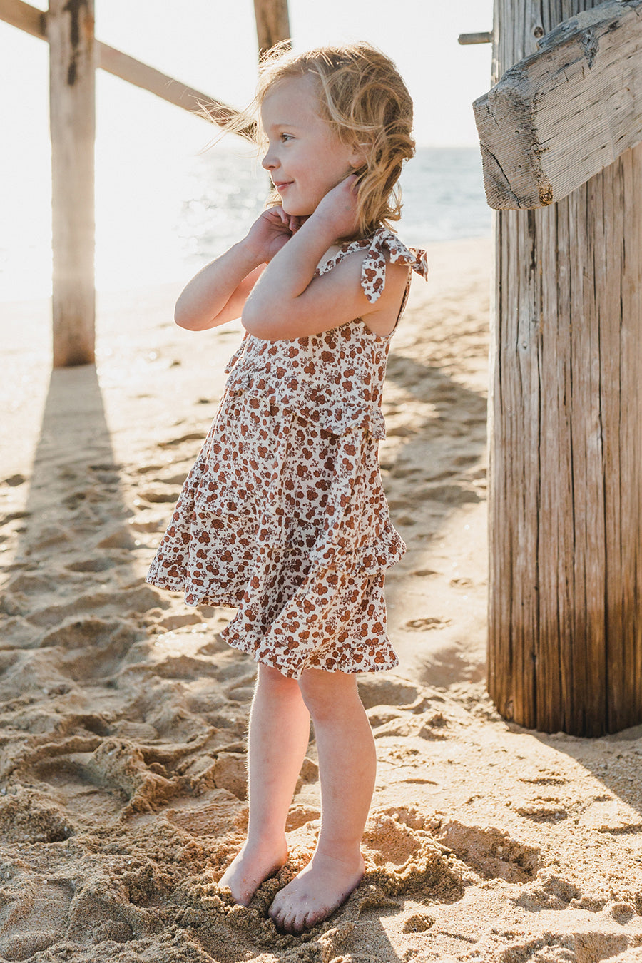 Rylee + Cru Girls Ruffle Swing Dress - Size 10/12 | Floral Print Cotton Play Dress for Toddler & Kids | Perfect for Birthday Parties, Playdates & Summer Outfits