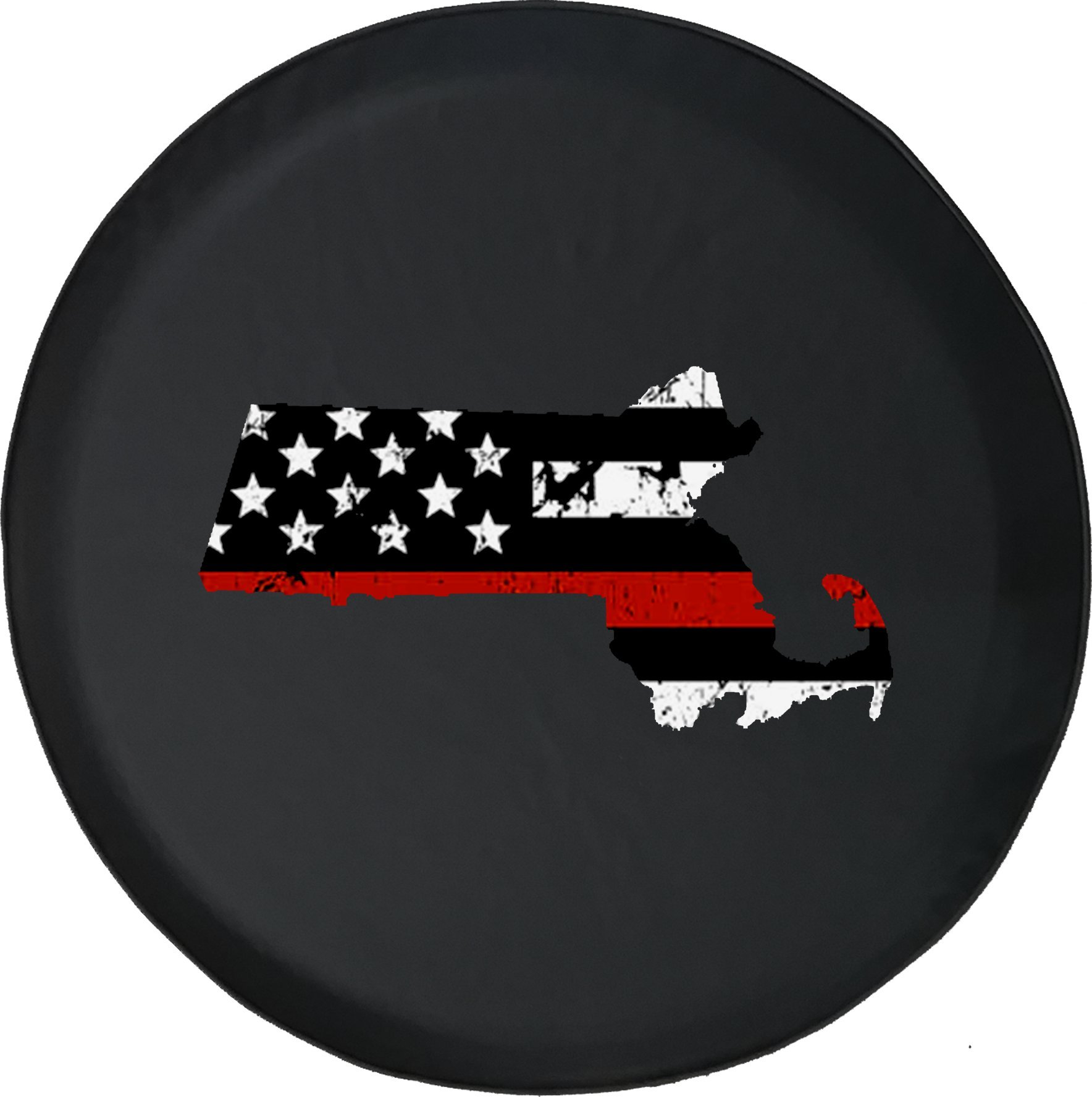 28 Inch Thin Red Line Distressed American Flag Spare Tire Cover for Trucks & SUVs | Durable Caps Supply Tire Protector | Perfect for Off-Road Adventures & Patriotic Displays