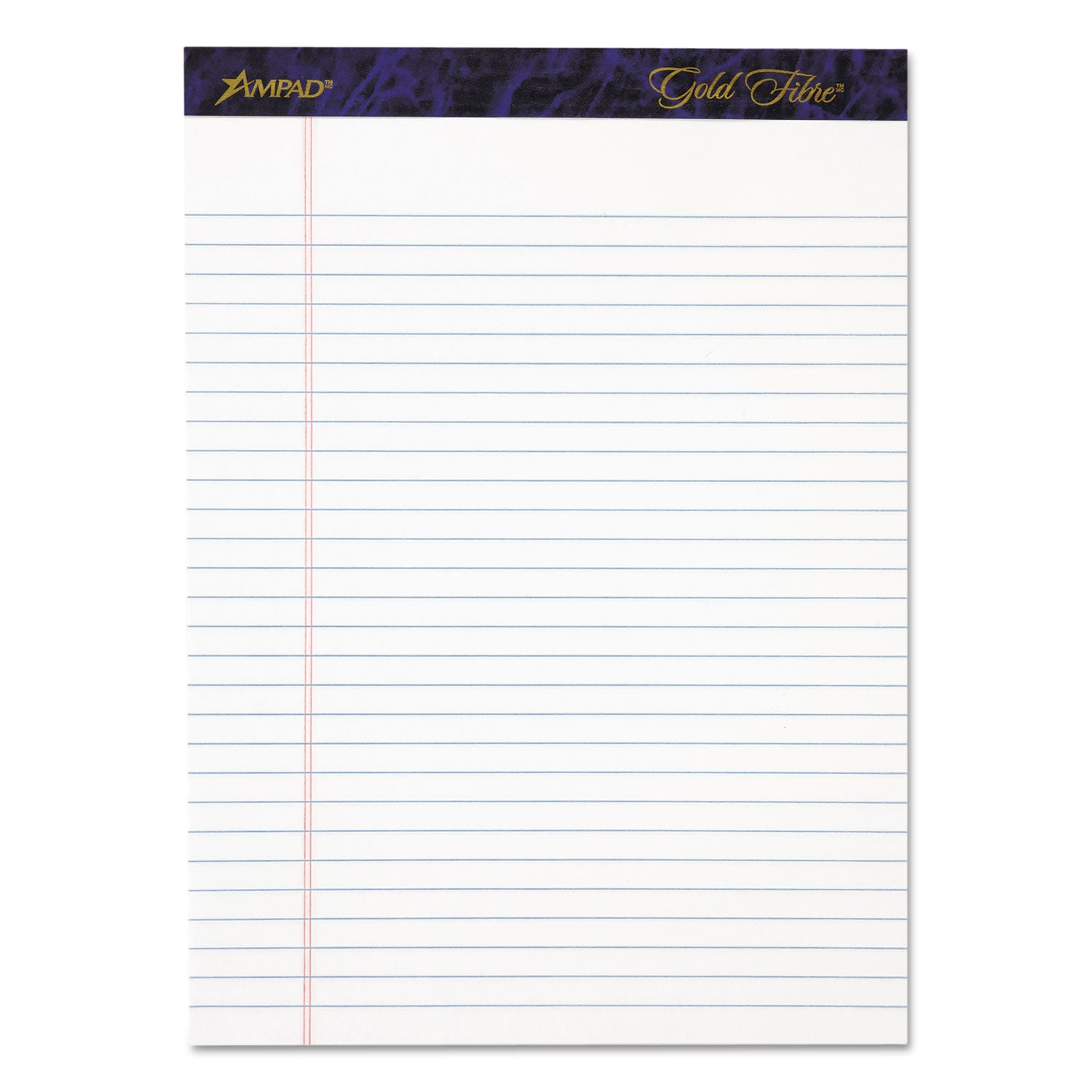 Ampad® Gold Fibre Writing Pads - Wide/Legal Rule, 50 Sheets (8.5
