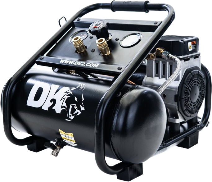 DK2 AC02G 1 HP 120V 2 Gallon 125 PSI Portable Air Compressor - Ideal for Home DIY, Inflating Tires, Air Tools & Small Jobs