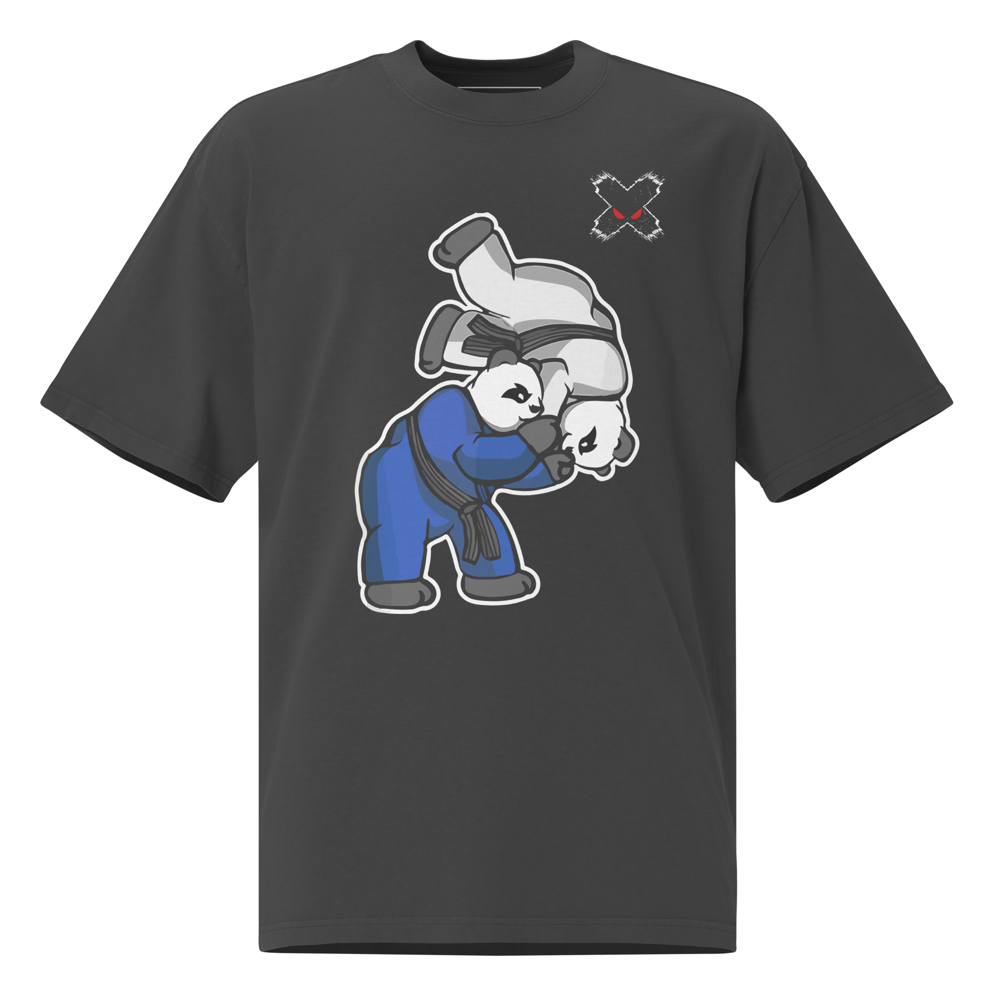 Oversized Jiu Jitsu Shirt with Porrada Panda Design - Perfect for BJJ Training, MMA Workouts & Casual Streetwear