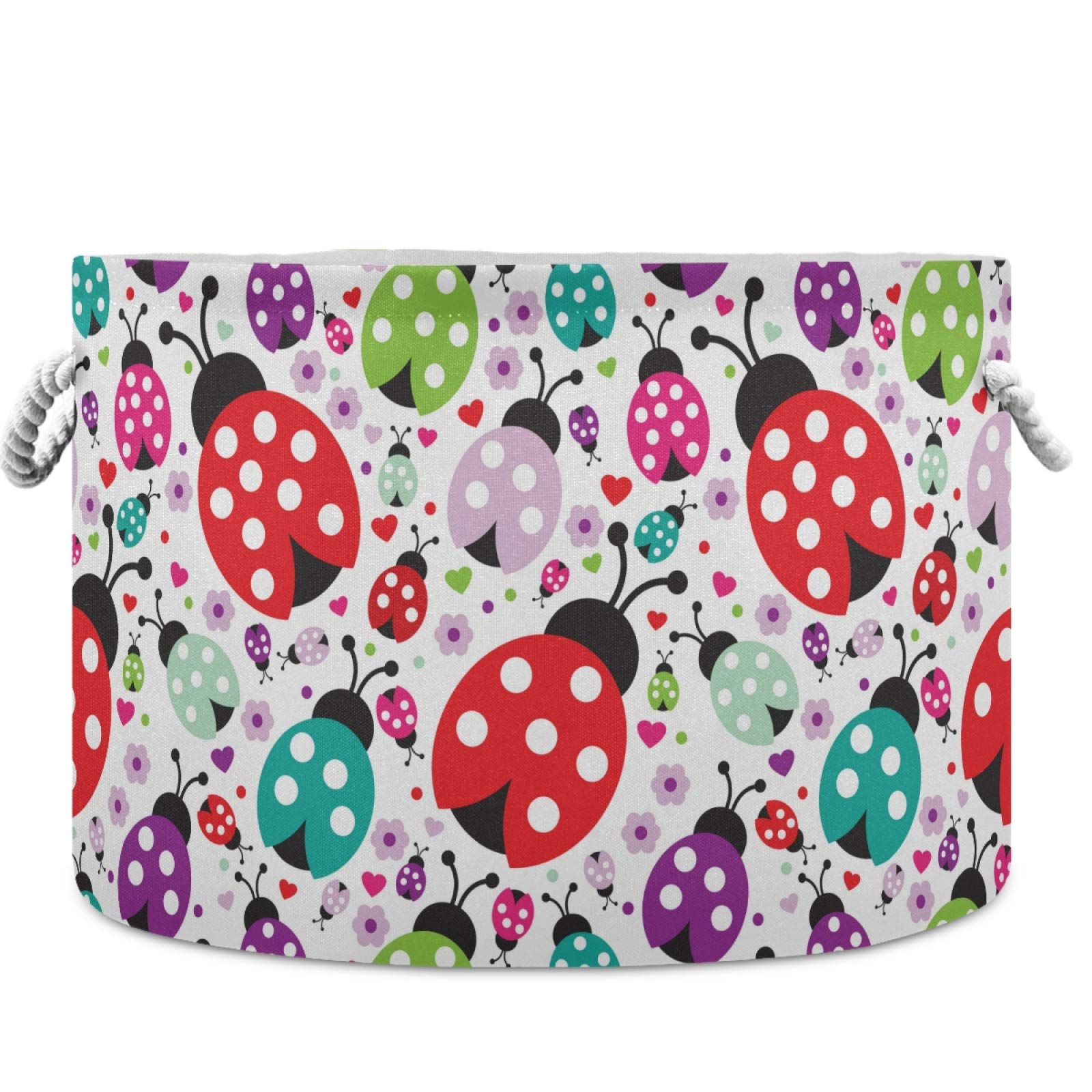 Cute Ladybug Polka Dot Laundry Basket - Collapsible Fabric Storage Bin for Clothes, Toys & Organizing - Perfect for Bathroom, Bedroom, Nursery, Closet & Office - Space-Saving Home Organization Solution