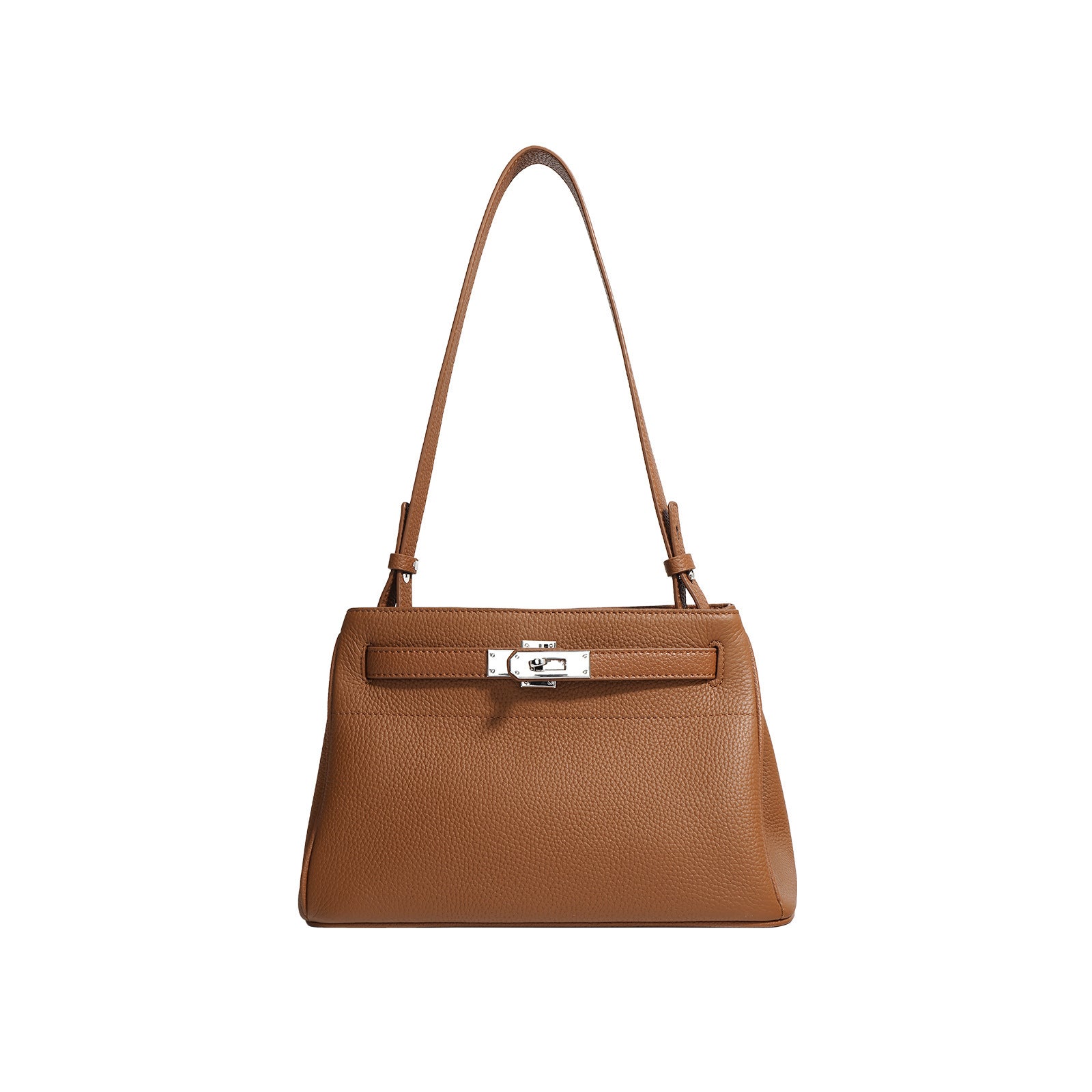 Genuine Leather Crossbody Shoulder Bag for Women - Stylish Lock Design Tote Handbag for Work, Travel & Everyday Use