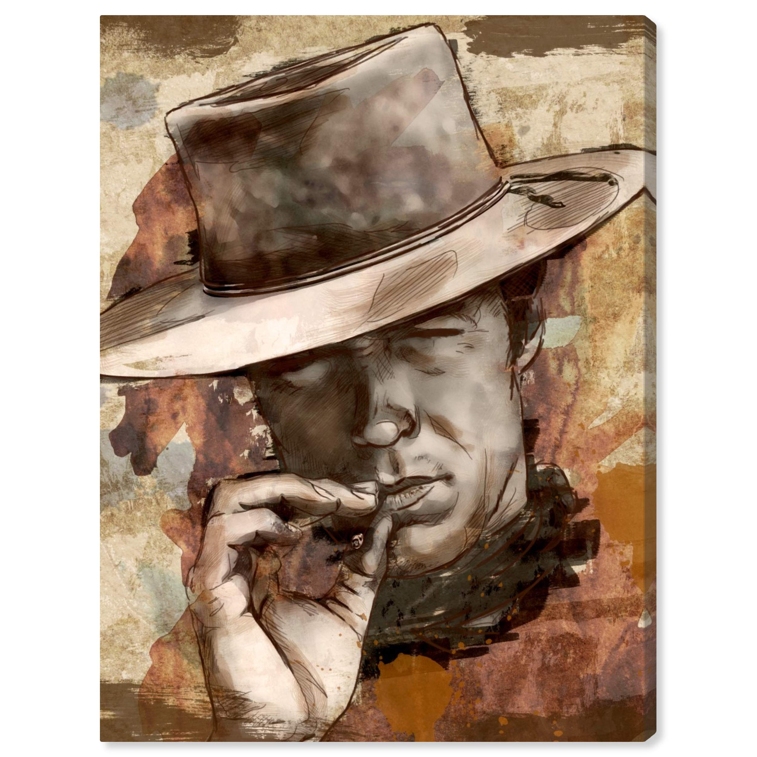 Oliver Gal Artist Co. Cowboy Wall Art Canvas Print - 36x54 Inches Brown Western Portrait for Home & Office Décor | Perfect for Living Room, Bedroom, or Man Cave