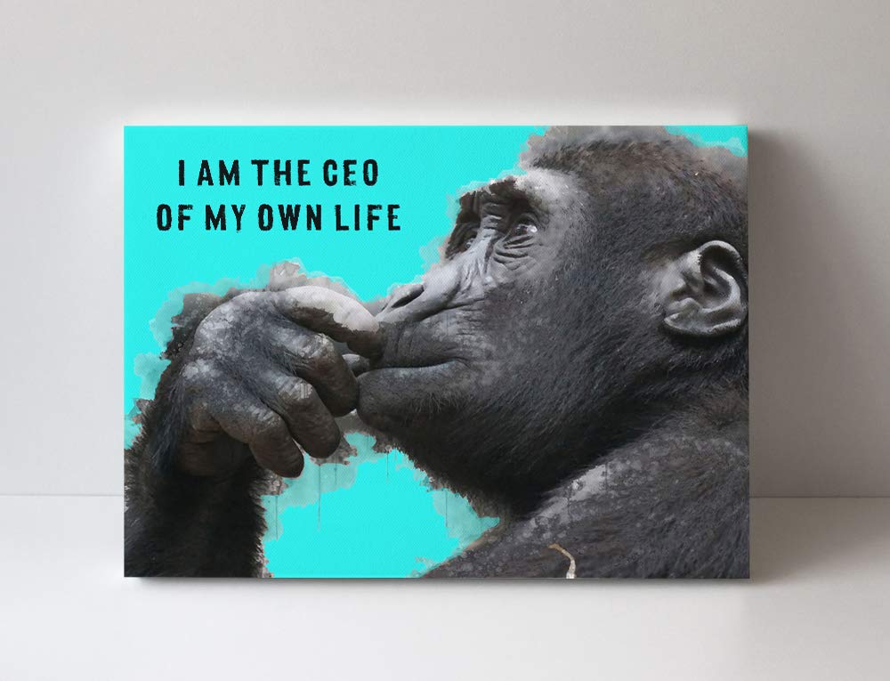 TJ Originals - Inspirational Leadership Quote Wall Art for Teen Bedroom - 'I am the CEO of My Own Life' Motivational Canvas Print - Positive Gift for Teens & Kids - Perfect for Dorm Decor, Study Room, or Youth Empowerment Spaces